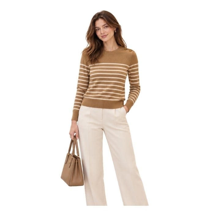 692210018014TOMMY HILFIGER WW0WW47305 KADIN TRİKO  BEJ