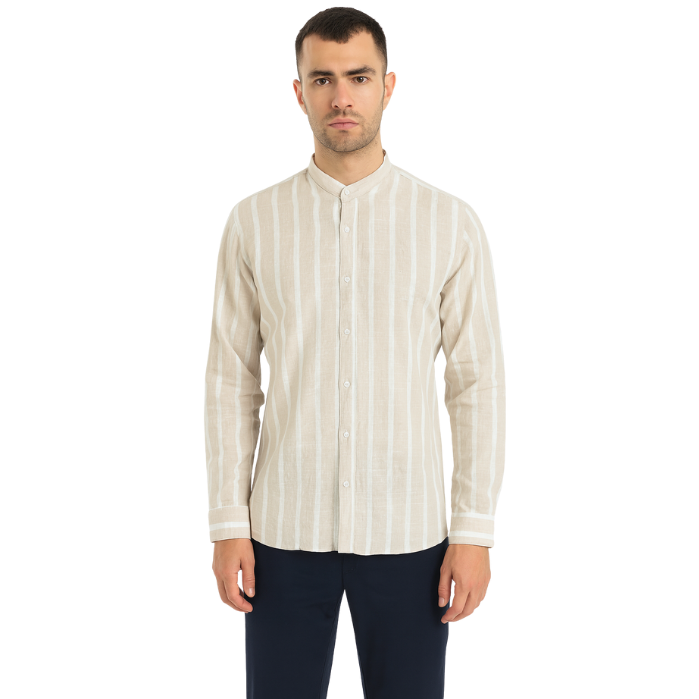 714703093014MANCHE 12-8080 ERKEK GÖMLEK  BEJ