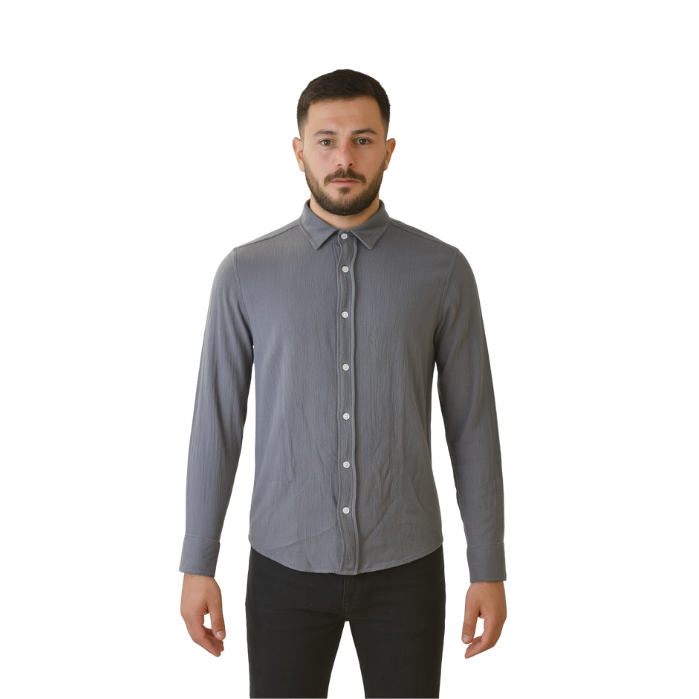 714703139012MANCHE 12-8210 ERKEK GÖMLEK  FÜME