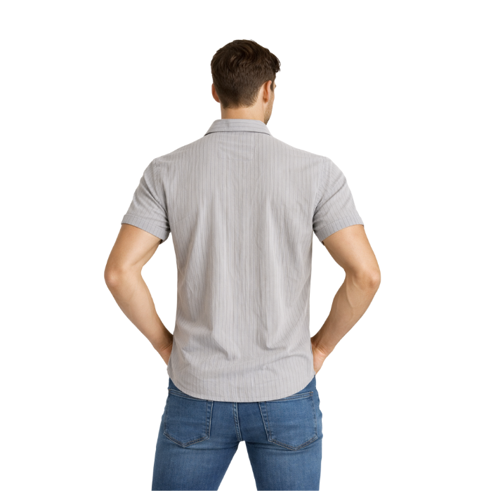 714703153446MANCHE 12-9610 ERKEK GÖMLEK  GRİ-SİYAH