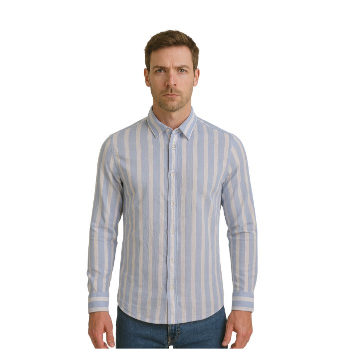 714703155003MANCHE 12-7879 ERKEK GÖMLEK  MAVİ