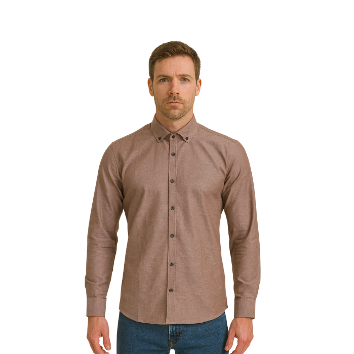 714703159007MANCHE 12-7504 ERKEK GÖMLEK  KAHVE