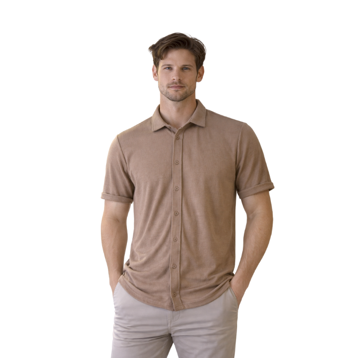 714703161015MANCHE 23-1248 ERKEK GÖMLEK  VİZON