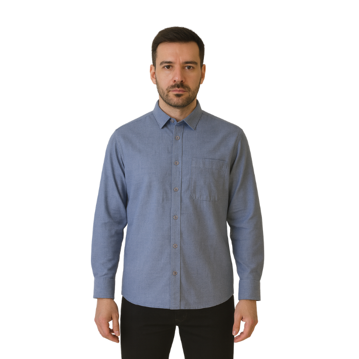 714703173029MANCHE 19-1626 ERKEK GÖMLEK  INDİGO