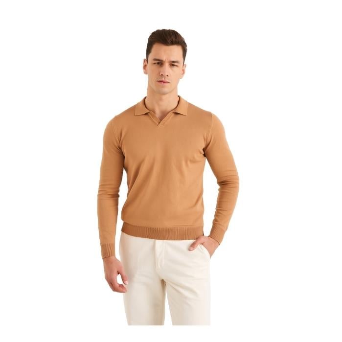 714710008022MANCHE 51-9918 ERKEK TRİKO  CAMEL