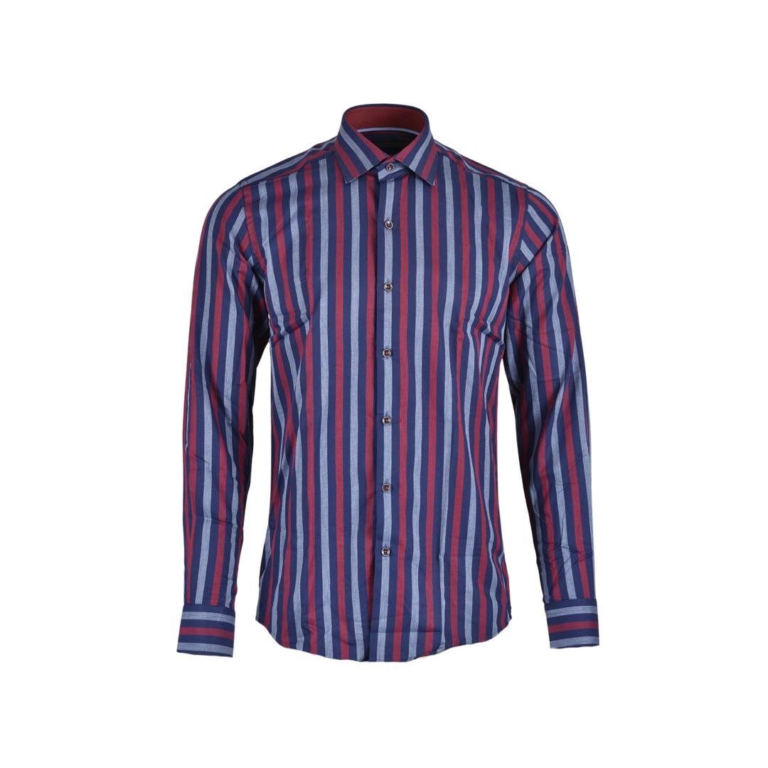 750703474952GİANTPORT C1058.A1 ERKEK GÖMLEK  BORDO-LACİVERT