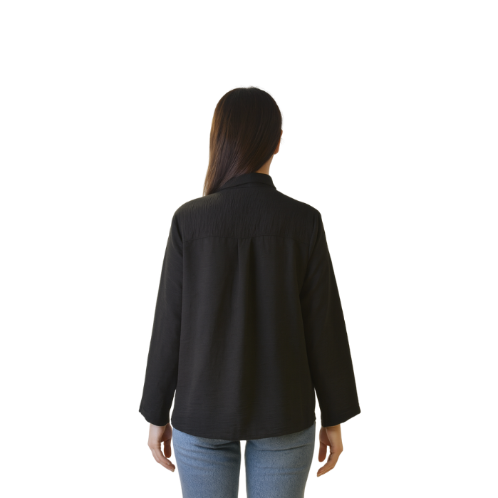 923950001001MAAM'S B-075 KADIN BLUZ  SİYAH