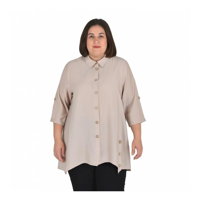 941903001015DESEN 23493 KADIN GÖMLEK  VİZON