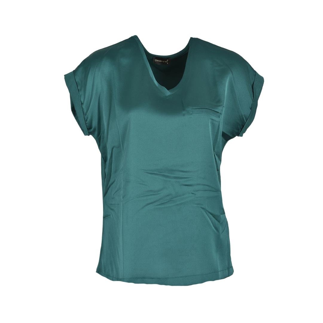 941950004005DESEN 22706 KADIN BLUZ  YEŞİL