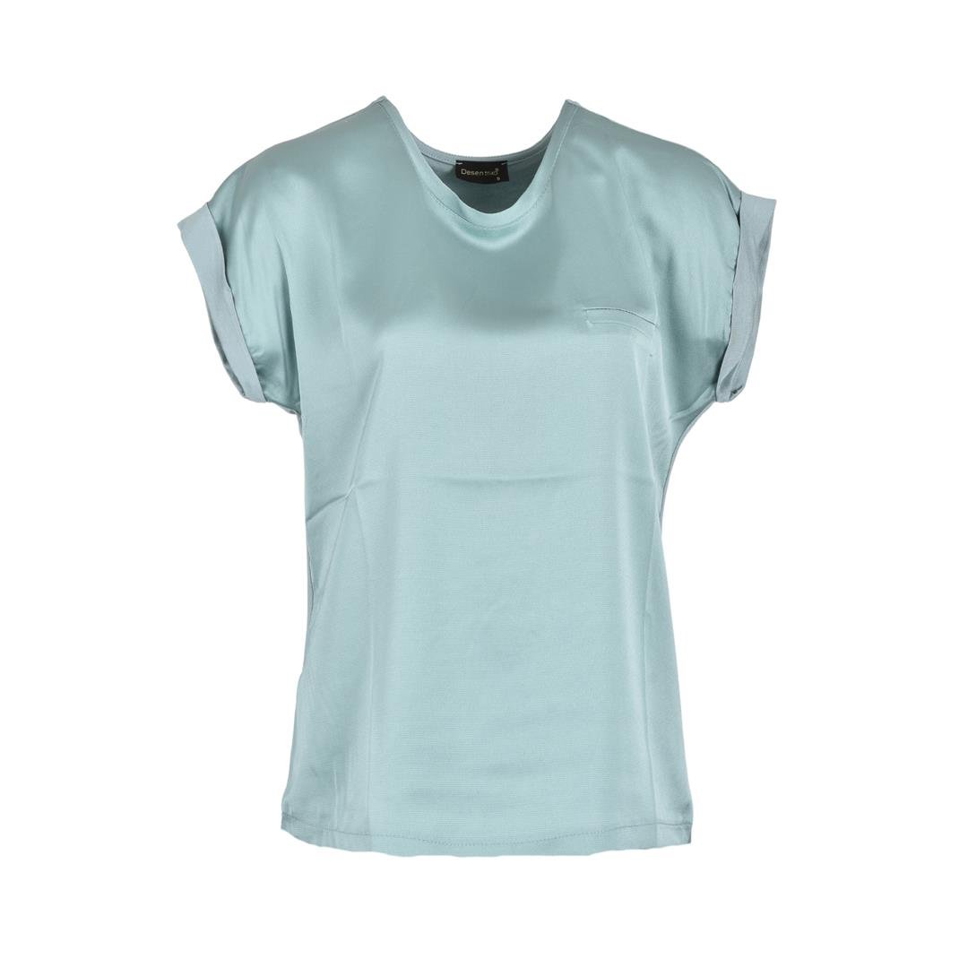 941950005123DESEN 22707 KADIN BLUZ  SU YEŞİLİ