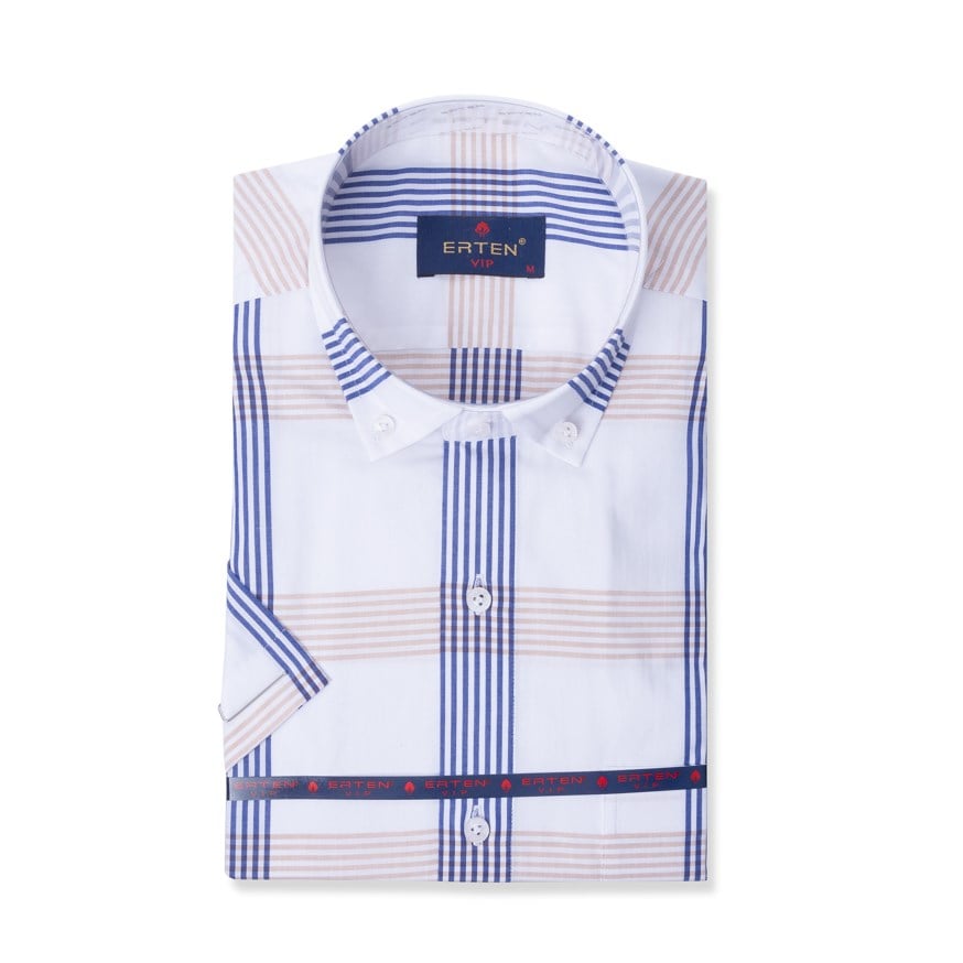 ERTEN 2175-KISA ERKEK CASUAL GÖMLEK  KAHVE