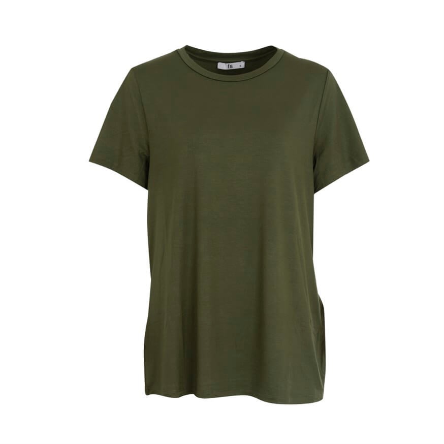 FAIK SONMEZ U60028 BUYUK BEDEN T-SHIRT  K.HAKI
