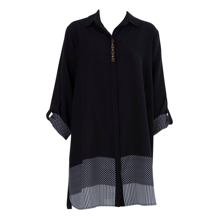 FEMINA 44075 BUYUK BEDEN TUNİK  SIYAH