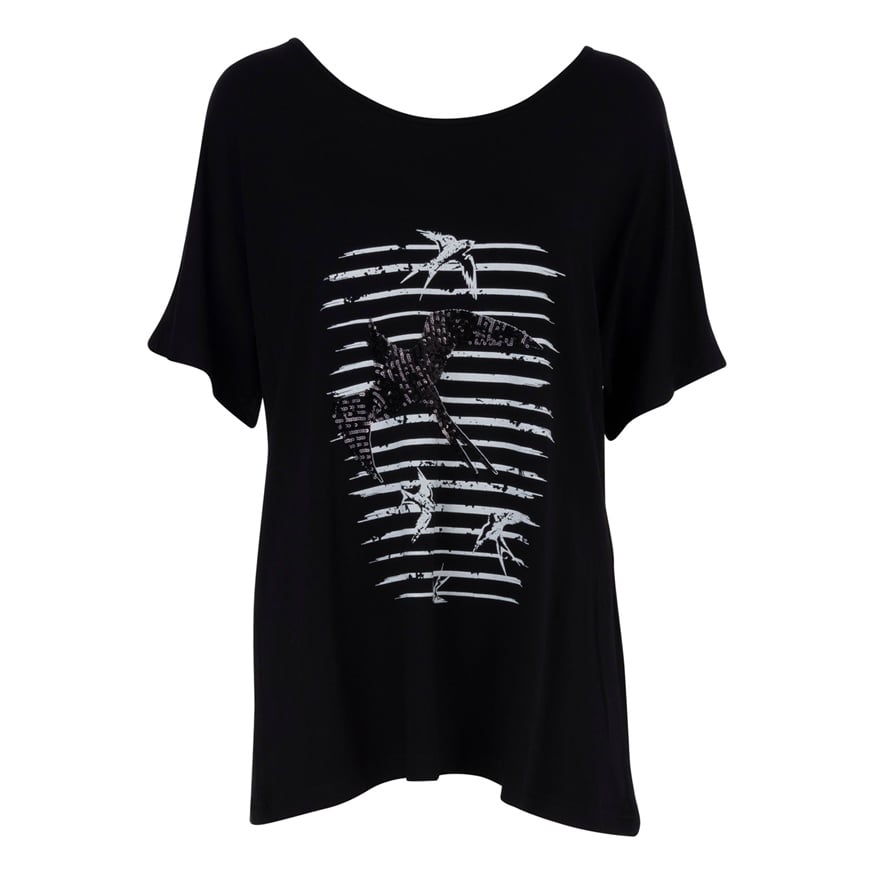 TOLGA SARACOGLU 10010 BUYUK BEDEN T-SHIRT  SIYAH