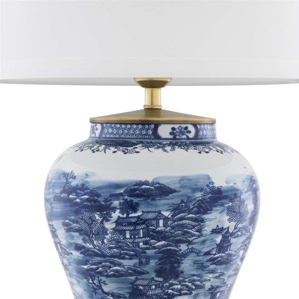 Table Lamp Chinese Blue