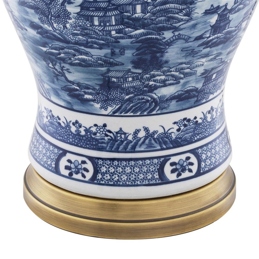 Table Lamp Chinese Blue