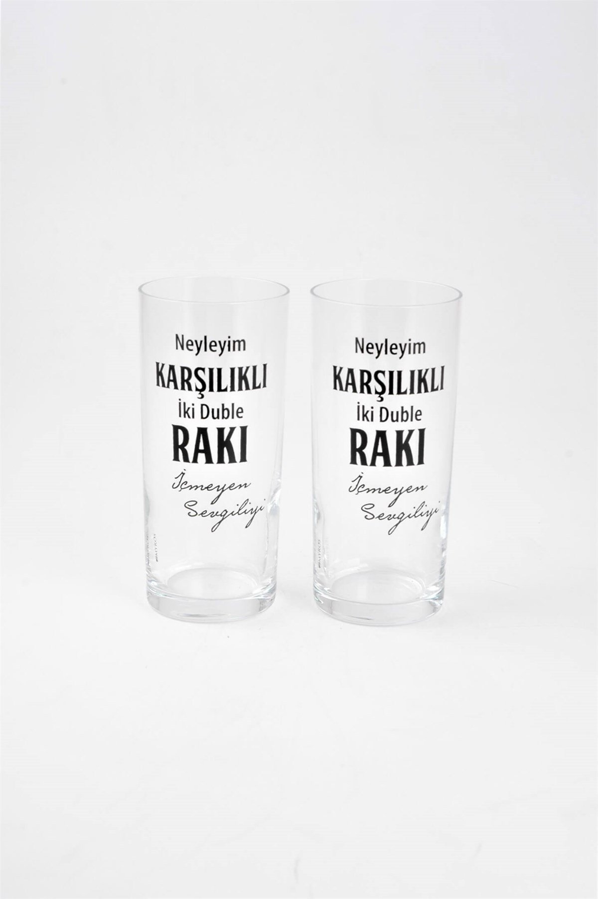 2'li Sevgili Mesajlı Rakı Bardağı Seti