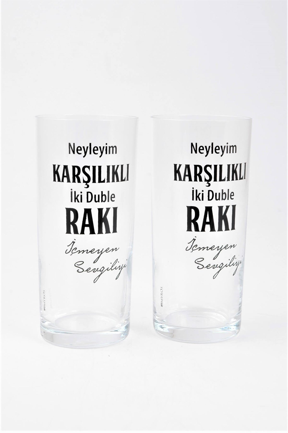 2'li Sevgili Mesajlı Rakı Bardağı Seti
