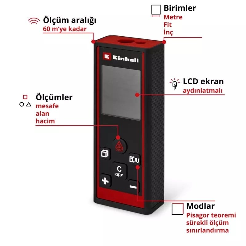 Einhell Classic TC-LD 60 R  Lazer Metre 60m - 2270082Einhell2270082Lazer Metreler-LastikTR.com
