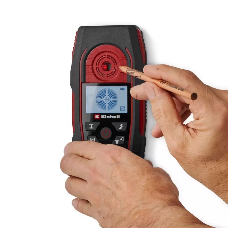 Einhell TE-MD 80 Dijital Dedektör (maks. algılama derinliği: demir 80 mm, elektrik kablosu 60 mm, demir dışı metal 38 mm, ahşap 24 mm, otomatik kalibrasyon, LCD ekran) - 2270145Einhell2270145Ölçü Aletleri-LastikTR.com