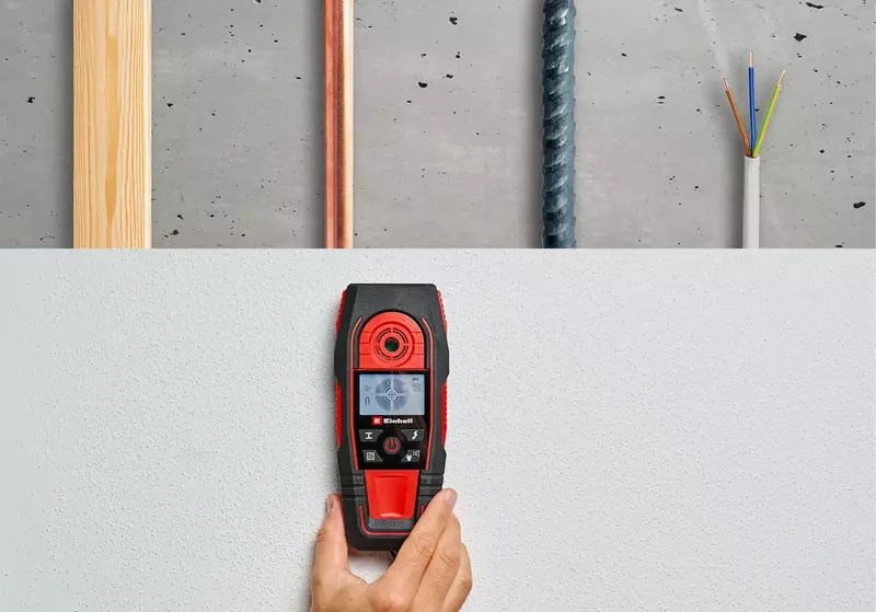 Einhell TE-MD 80 Dijital Dedektör (maks. algılama derinliği: demir 80 mm, elektrik kablosu 60 mm, demir dışı metal 38 mm, ahşap 24 mm, otomatik kalibrasyon, LCD ekran) - 2270145Einhell2270145Ölçü Aletleri-LastikTR.com