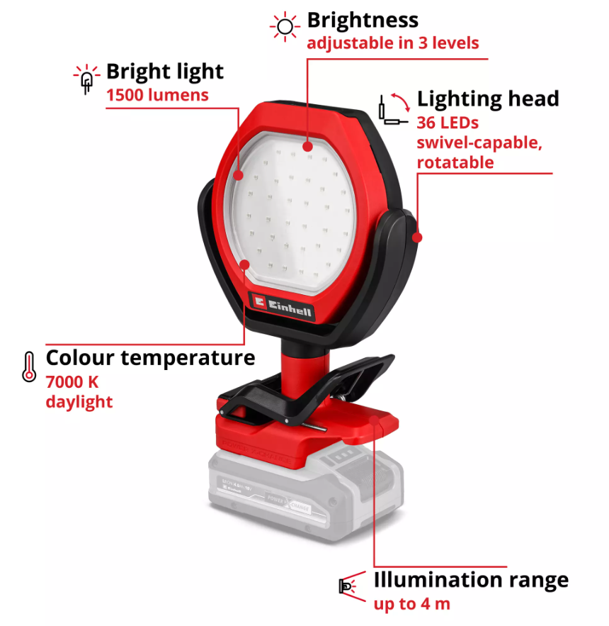 Einhell GC-OL 18/1500 Li-Solo, Akülü Dış Mekan Aydınlatma (Akü Dahil Değildir)Einhell2320120Yeni Ürünler-LastikTR.com