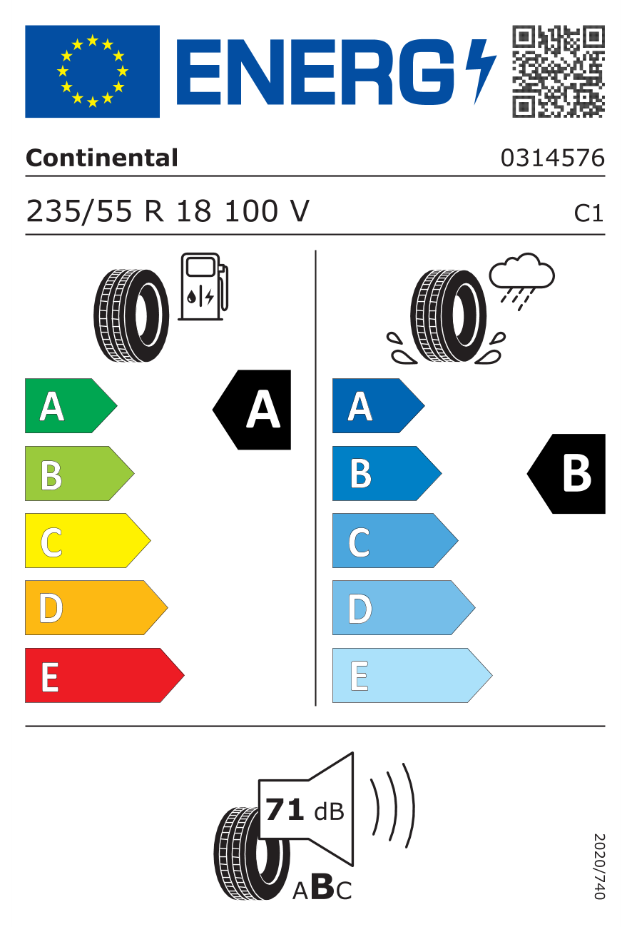 Continental 235/55R18 100V EcoContact 6  VOL Yaz Lastiği (2025)Continental3145760000-25Oto Lastik-LastikTR.com