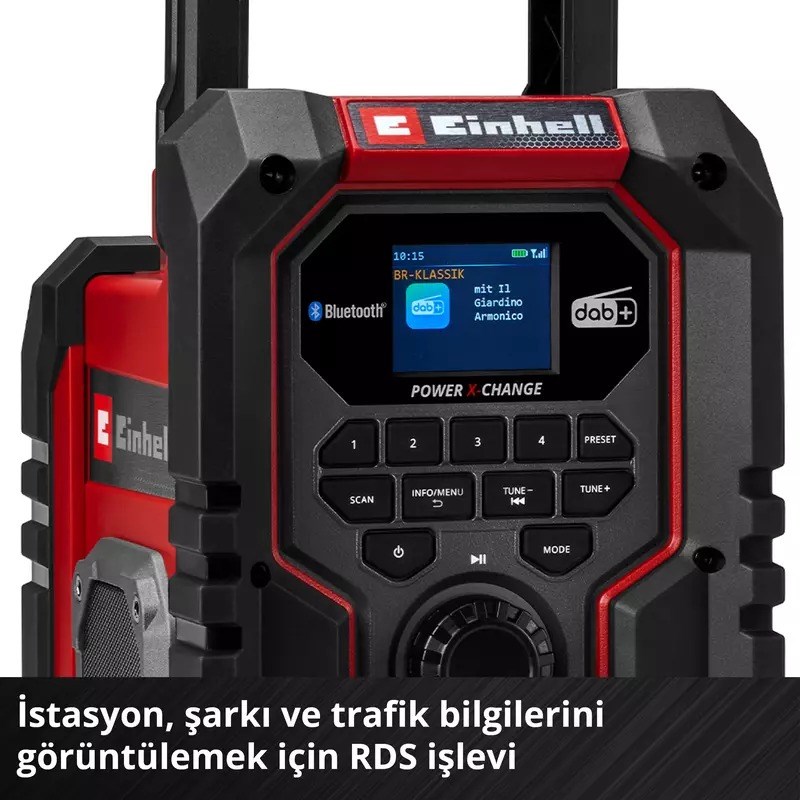 Einhell Expert TE-CR 18 Li DAB+/FM/BT - Solo Akülü Radyo Power X-Change (Akü ve Şarj Cihazı Dahil Değildir) - 3407995Einhell3407995Diğer Elektrikli El Aletleri-LastikTR.com