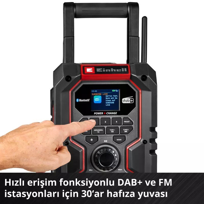 Einhell Expert TE-CR 18 Li DAB+/FM/BT - Solo Akülü Radyo Power X-Change (Akü ve Şarj Cihazı Dahil Değildir) - 3407995Einhell3407995Diğer Elektrikli El Aletleri-LastikTR.com