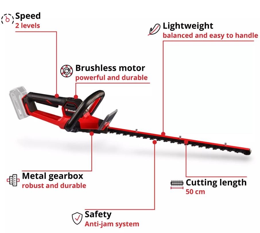 Einhell GP-CH 18/50 Li BL - Solo, Akülü Çit Budama (Akü Dahil Değildir)Einhell3410950Çit Budama-LastikTR.com