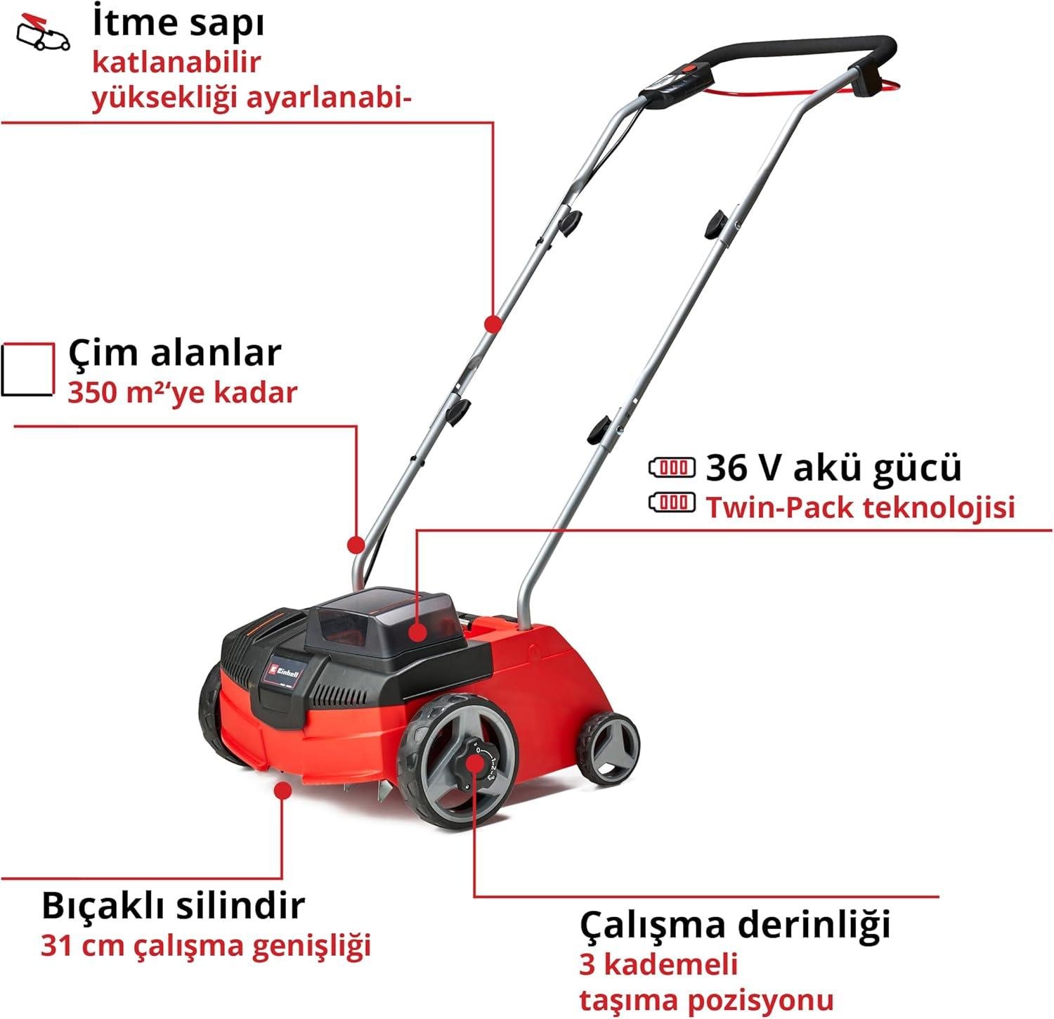 Einhell GC-SC 36/31 Li - Solo Akülü Çim Havalandırma (Akü Dahil Değildir)Einhell3420660Çim Havalandırma Makineleri-LastikTR.com