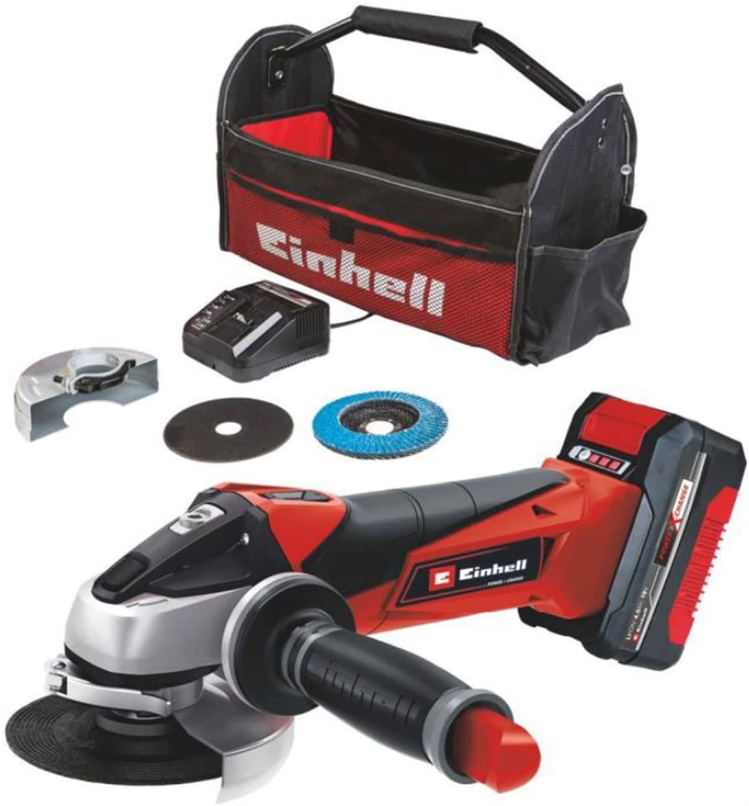 Einhell TE-AG 18/115 Li Kit (1x4,0Ah), Akülü Avuç Taşlama (Usta Çantası+Aksesuar)Einhell4431134Taşlamalar-LastikTR.com