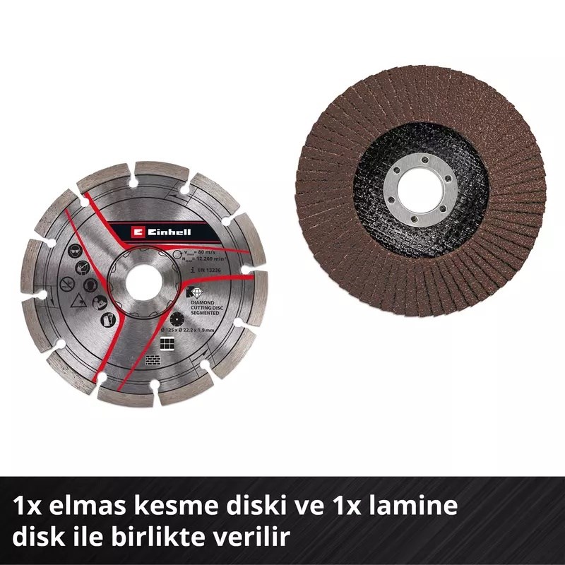 Einhell Professional TP-AG 18/125 Ce +3 Set - Solo Akülü Avuç Taşlama Seti (Akü ve Şarj Cihazı Dahil Değildir) - 4431195Einhell4431195Taşlamalar-LastikTR.com