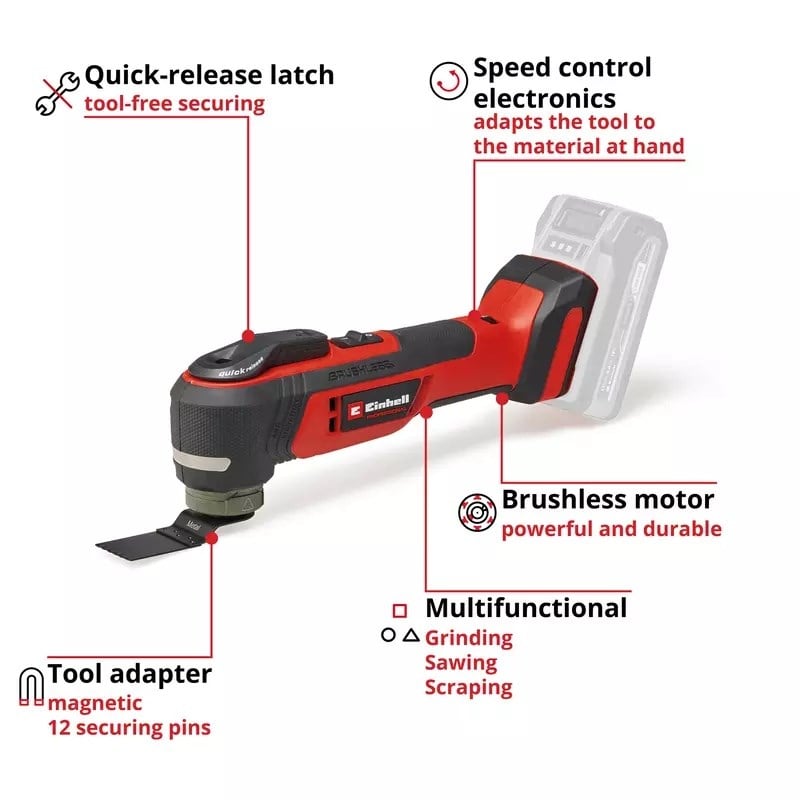 Einhell Professional TP-MG 18/3.6 Li BL - Solo Akülü Raspalama Seti Power X-Change (Akü ve Şarj Cihazı Dahil Değildir) - 4465192Einhell4465192Raspalama-LastikTR.com