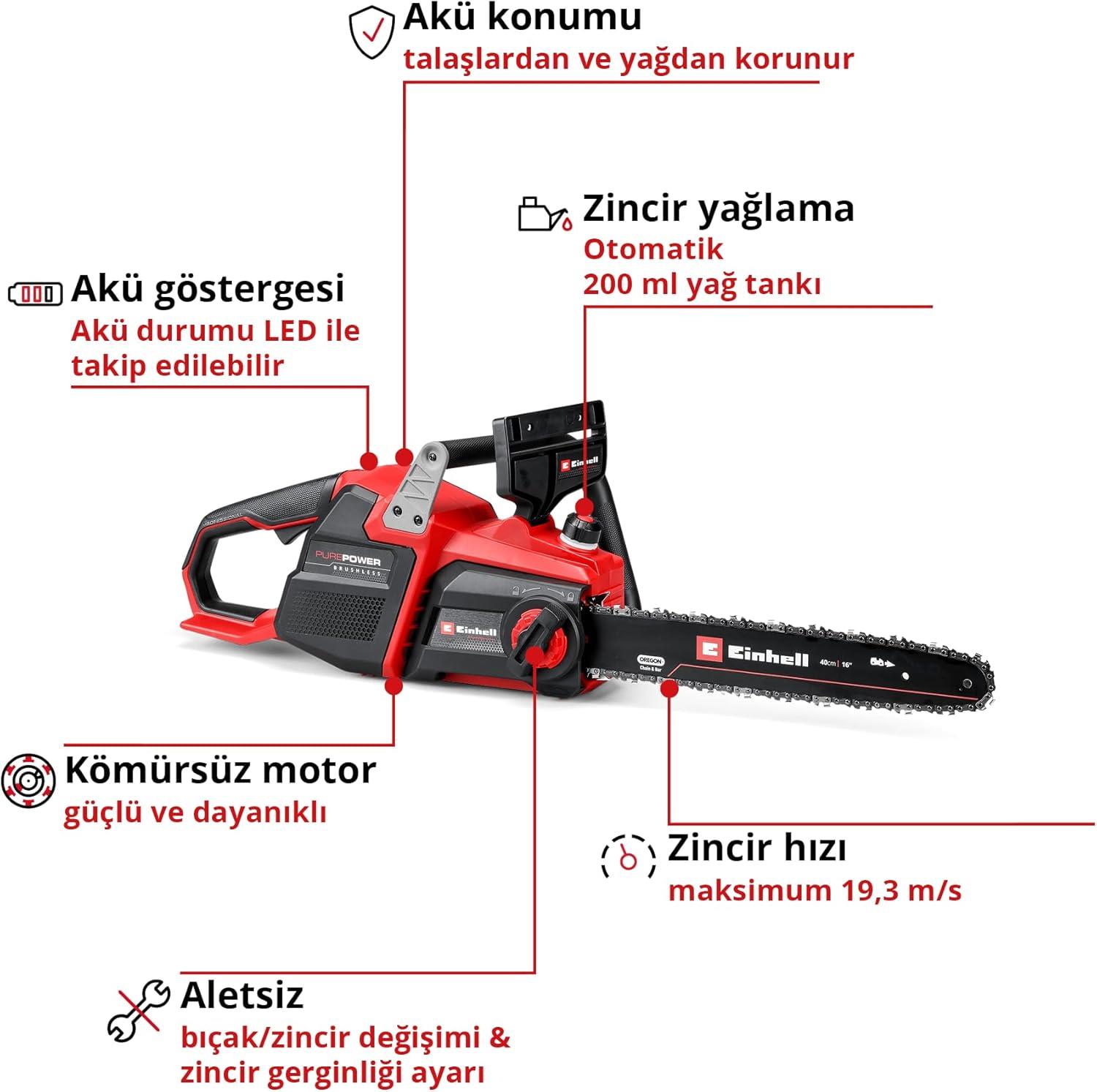 Einhell GP-LC 36/40 Li BL - Solo, Akülü Ağaç Kesme (Akü Dahil Değildir)Einhell4600050Ağaç Kesme Makineleri-LastikTR.com
