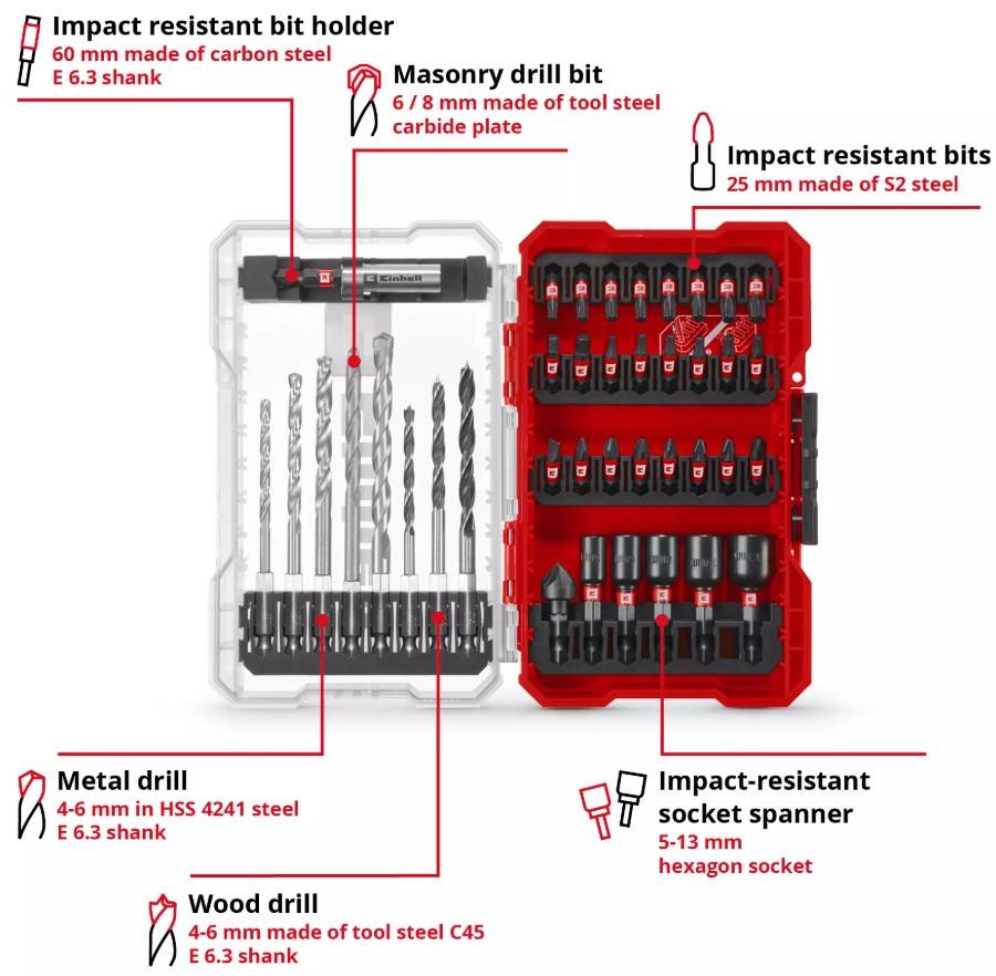 Einhell kombi uç seti Bits & Matkap uç 39 parça M-BOX kutuEinhell49108759Yeni Ürünler-LastikTR.com