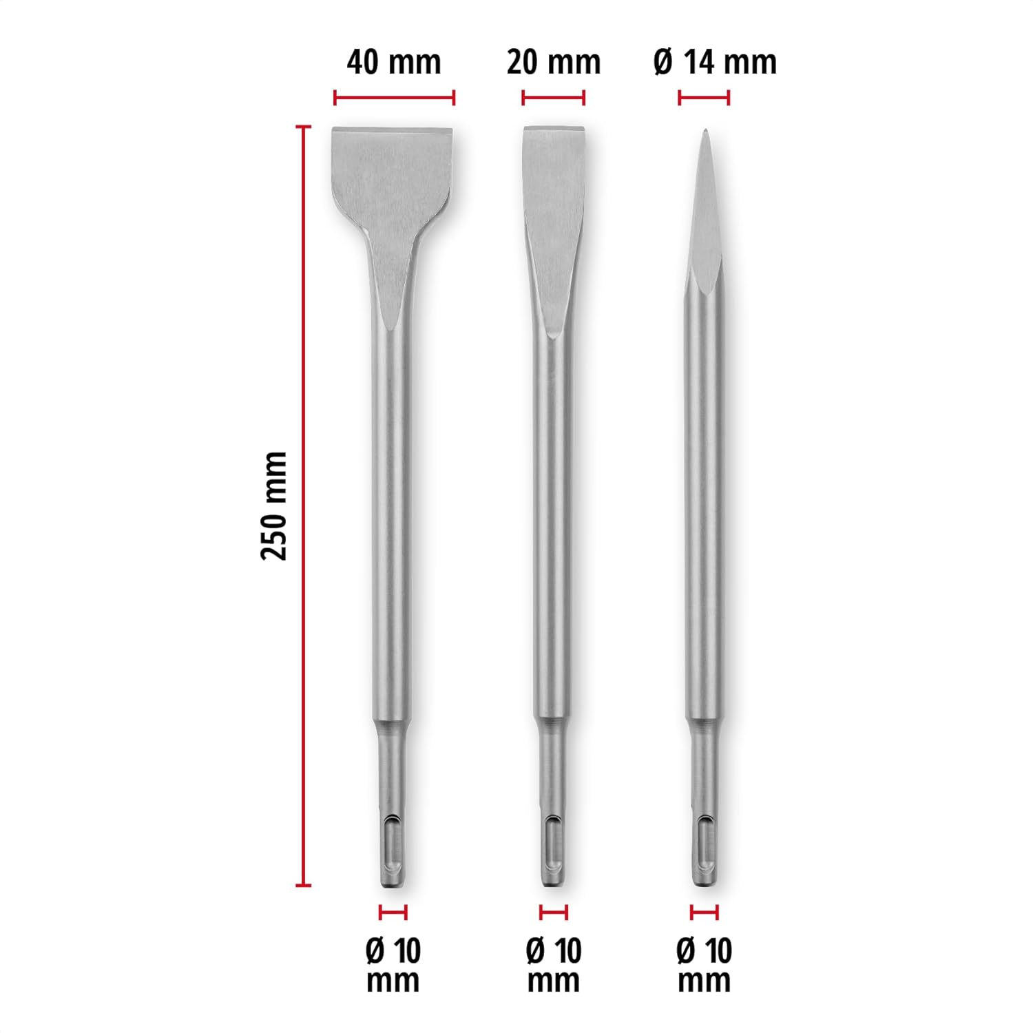 Einhell SDS PLUS Keski Murç Seti 3 Parça 250mm - 49247200Einhell49247200Kırıcı Delici Uçları-LastikTR.com