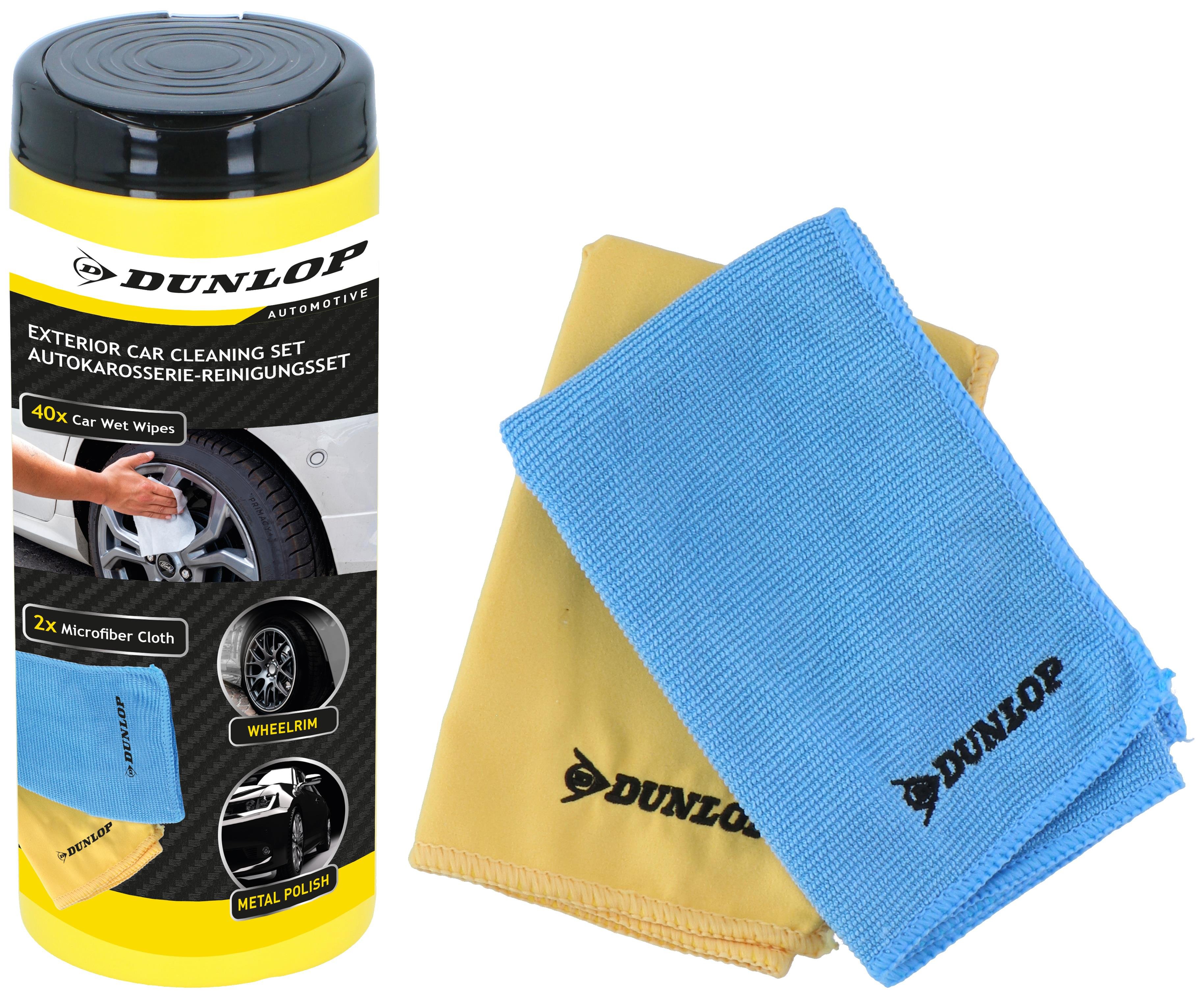 Dunlop DUN102 Araç Temizlik Seti 2 Adet Mikrofiber Bez 35x35 cm (250 gsm) + 40 Adet Temizleme MendiliDunlop871125247702Oto Kuaför Ürünleri-LastikTR.com