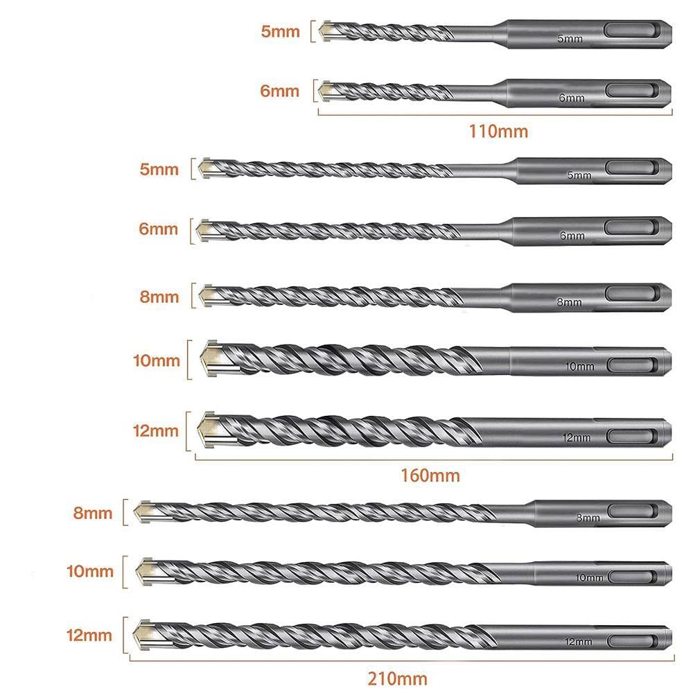 CAT DA03901 10 Parça Tungsten Karbür SDS-Plus Beton Matkap Uç Seti 