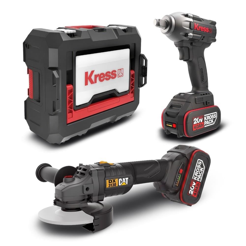 CAT DXKR1SET DX3130B + KUB30.2 18Volt 4.0Ah. Çift Akülü Şarjlı Kömürsüz Profesyonel Ortak Akülü Kombo Set