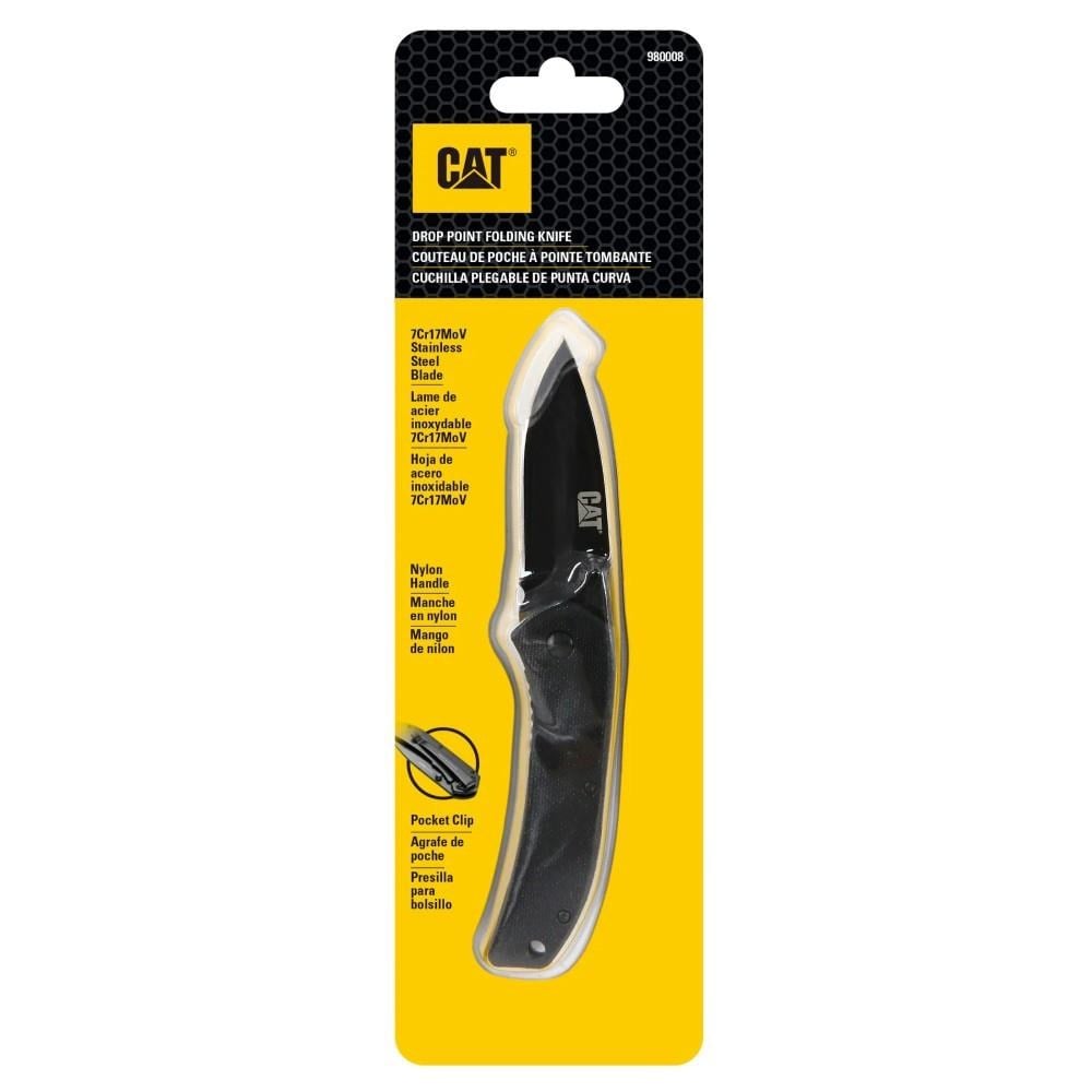 CAT DA980008 Kemer Askı Kancalı Katlanabilir 16CM Paslanmaz Çelik Siyah Kamp Çakısı BıçağıCATDA980008Hırdavat ve El Aletleri-LastikTR.com