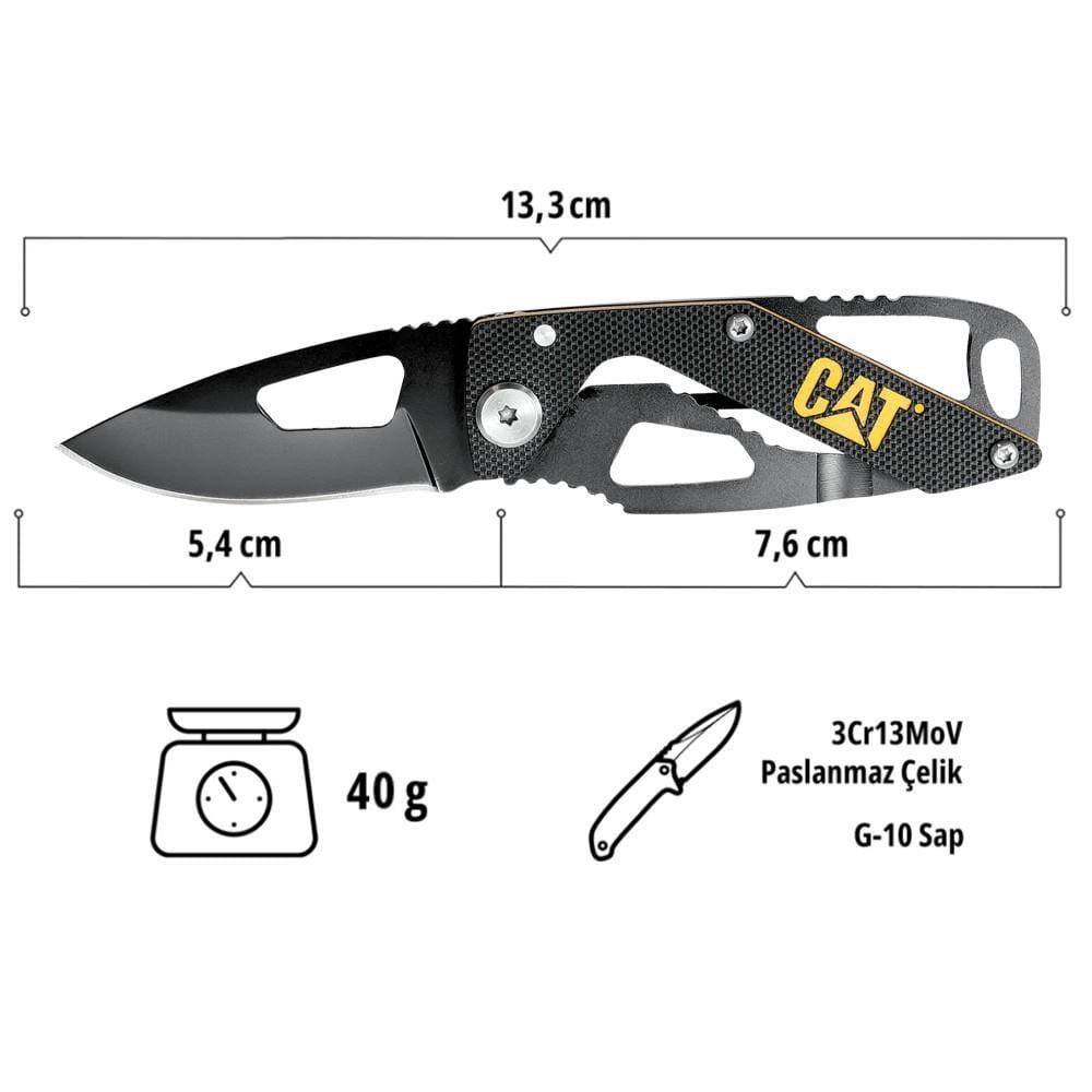 CAT DA980265 Kemer Askı Kancalı Katlanabilir 13CM Paslanmaz Çelik Siyah Kamp ÇakısıCATDA980265Hırdavat ve El Aletleri-LastikTR.com