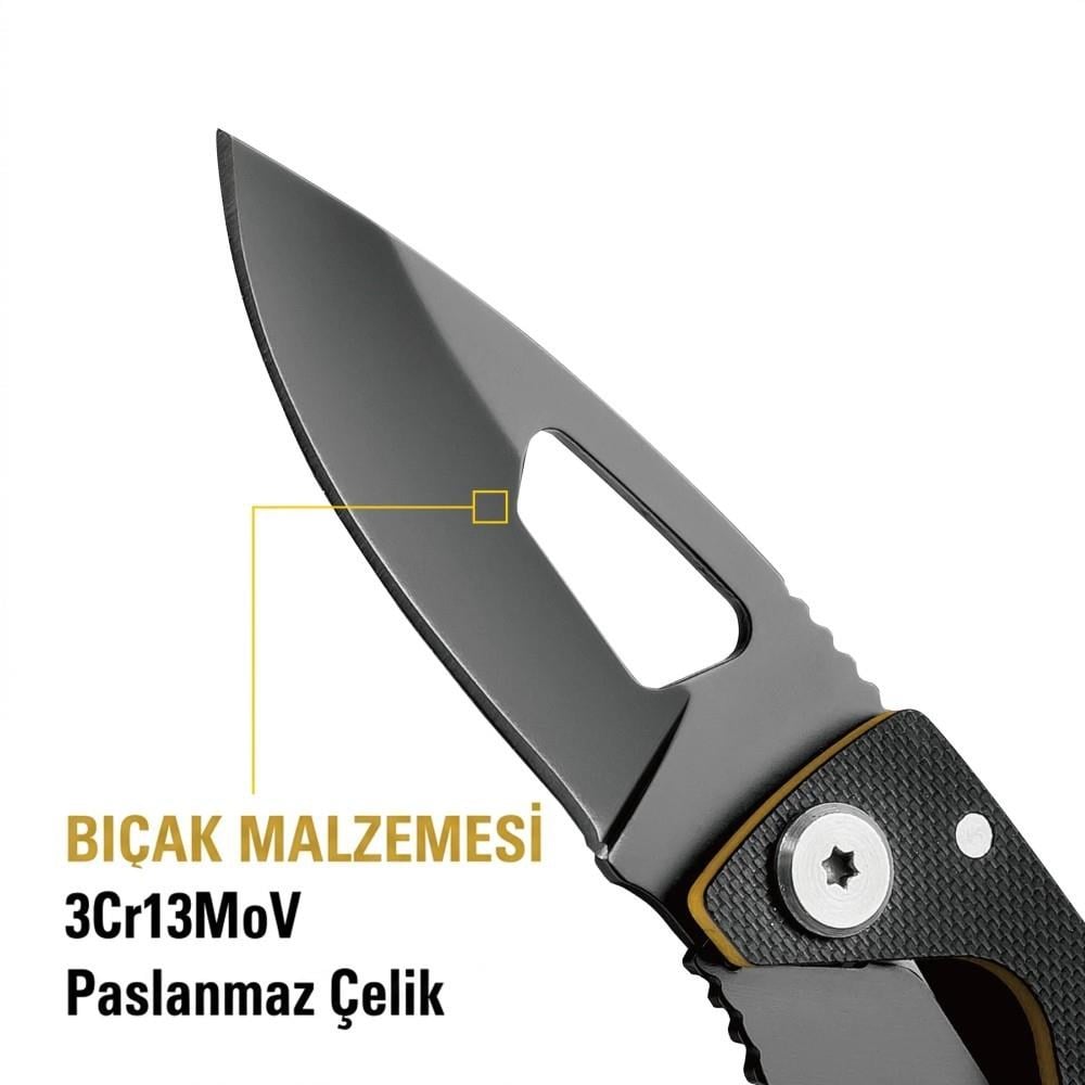 CAT DA980265 Kemer Askı Kancalı Katlanabilir 13CM Paslanmaz Çelik Siyah Kamp ÇakısıCATDA980265Hırdavat ve El Aletleri-LastikTR.com