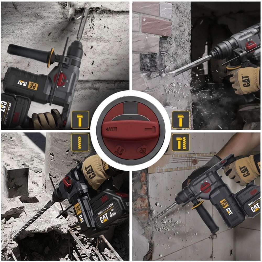 CAT DX2150 18Volt/4.0Ah 2.8J Li-ion Çift Akülü Kömürsüz Profesyonel SDS-Plus Kırıcı/DeliciCATDX2150Kırıcı Deliciler-LastikTR.com