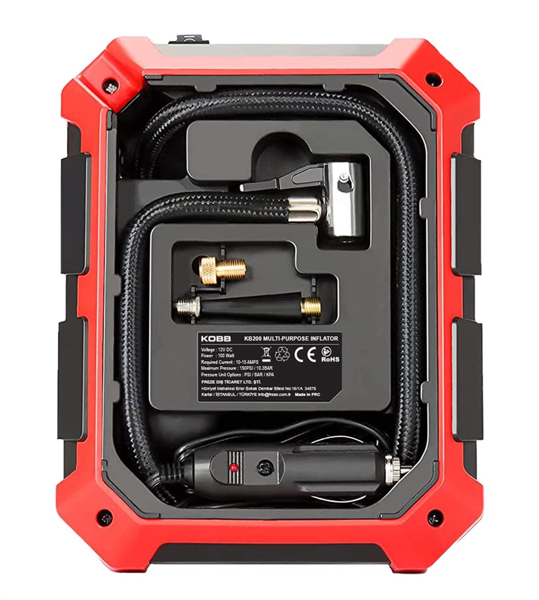 KOBB KB200 12Volt 150 PSI Ayarlanabilir Dijital Basınç Göstergeli Hava Lastik Şişirme PompasıKOBBKB200Hava Pompaları-LastikTR.com