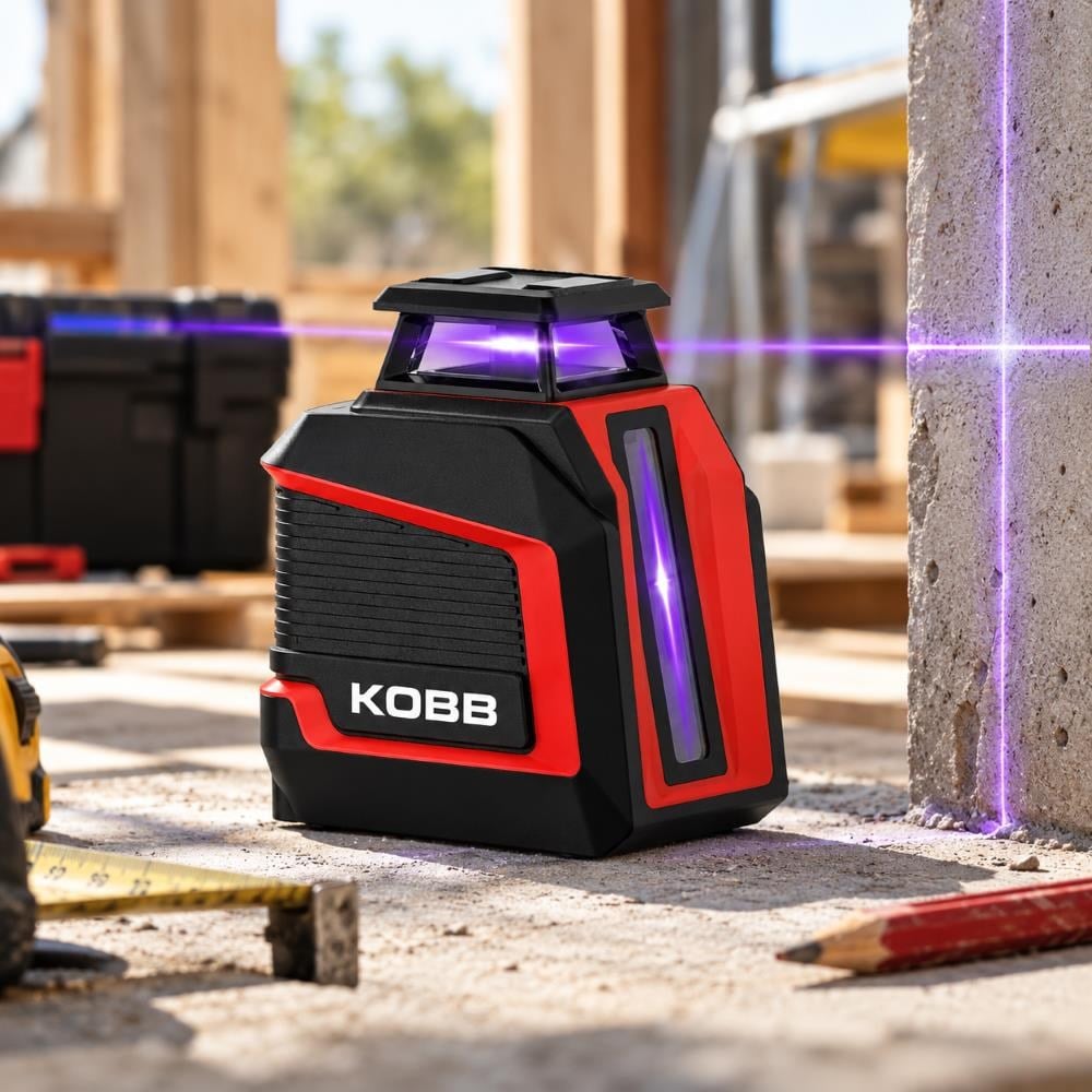 KOBB KBL30P 3.7V Li-ion Yatay 360° ve Dikey Otomatik Hizalamalı Mor Işık Profesyonel Lazer+TripodKOBBKBL30PTPLazer Metreler-LastikTR.com