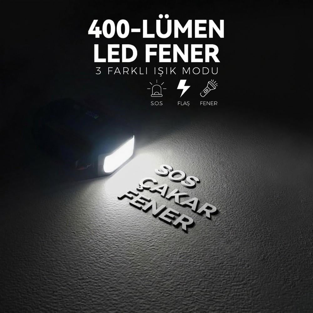 Lokithor J403HD 12V 10.000Amp Li-Polimer Akıllı Akü Takviye + Powerbank + Led Lamba
