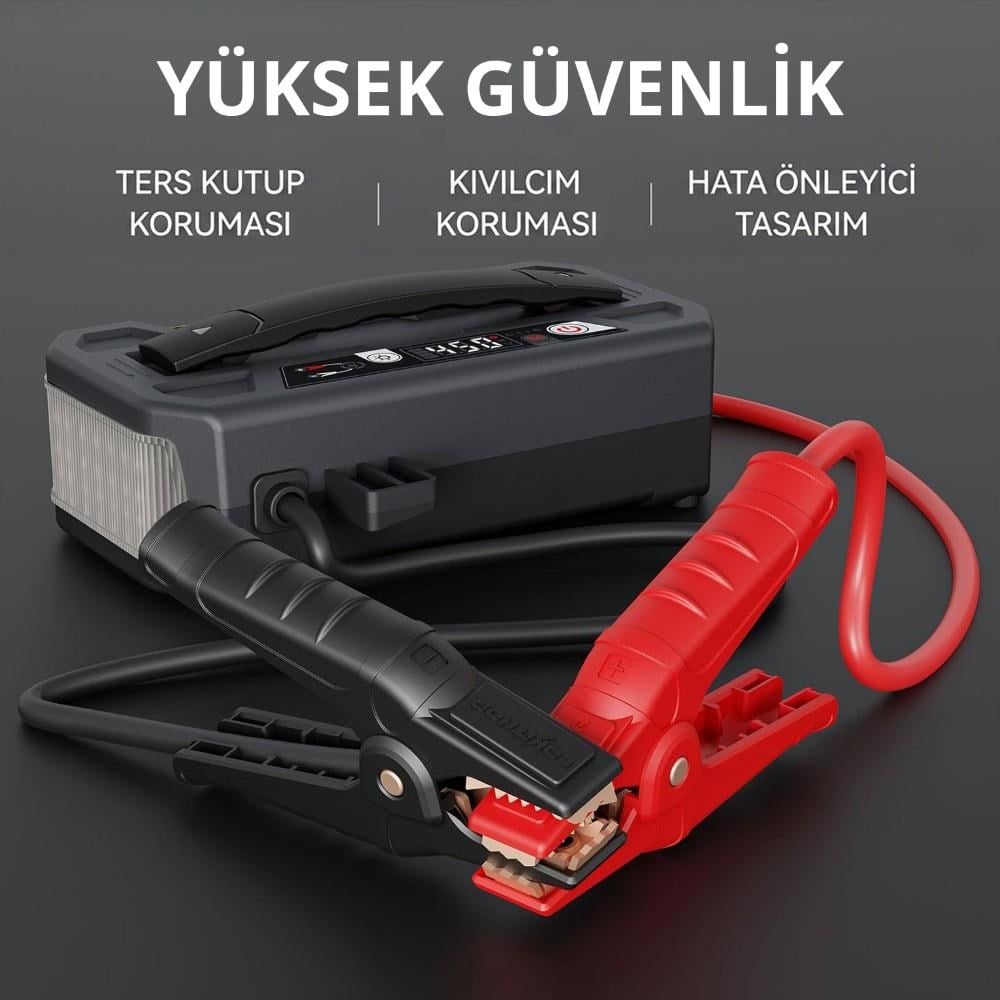 Lokithor J701HD 24V 4000Amp Li-Polimer Akıllı Akü Takviye + Powerbank + Led Lamba