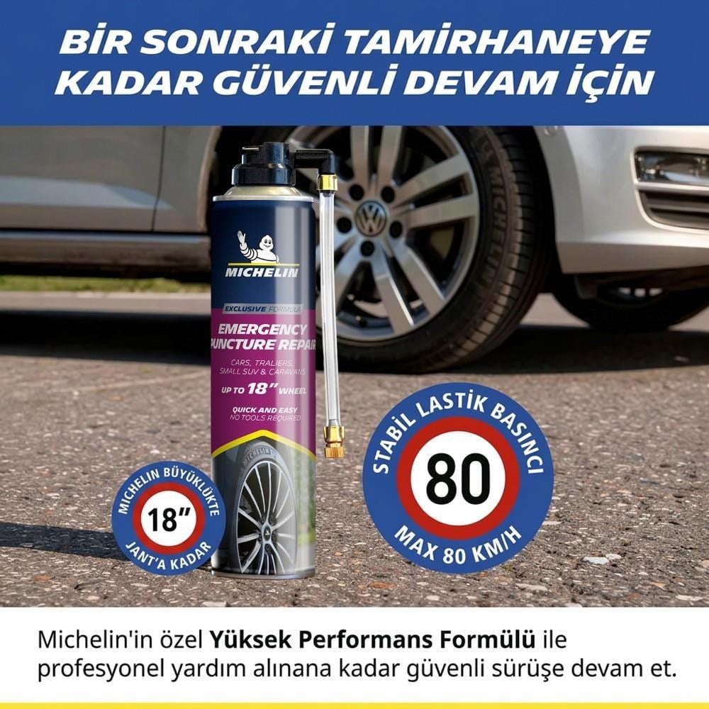 Michelin MC32699 500ml Acil Lastik Tamir Spreyi/KöpüğüMichelinMC32699Oto Lastik Tamir Kitleri-LastikTR.com