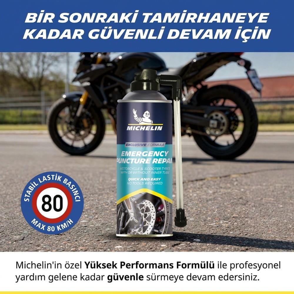 Michelin MC35119 200ml Motosiklet, Scooter Acil Lastik Tamir Spreyi/KöpüğüMichelinMC35119Oto Lastik Tamir Kitleri-LastikTR.com